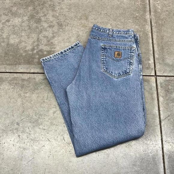 Carhartt Other - vintage carhartt faded blue relaxed baggy fit jeans size 38 x 30